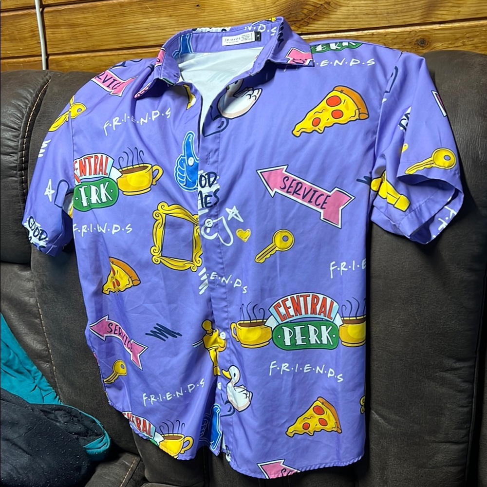 Friends Purple Graphic Men's Shirt